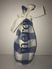 French France Blue Gingham Merci Thank You Paris Wine Champagne PLAID Bag A36