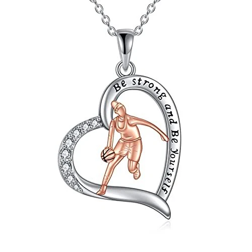 Sterling silver basketball best sale necklace