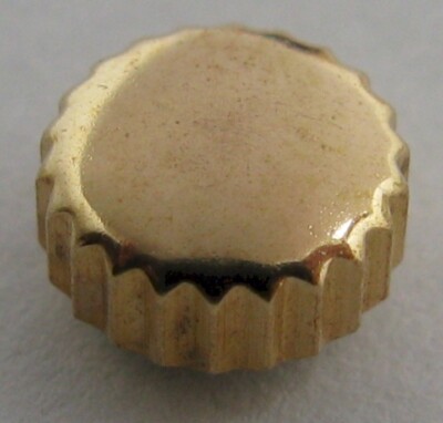 Crown for watch in rose gold plated 5.4 millimeters fit stem 0.9 mm tap 10