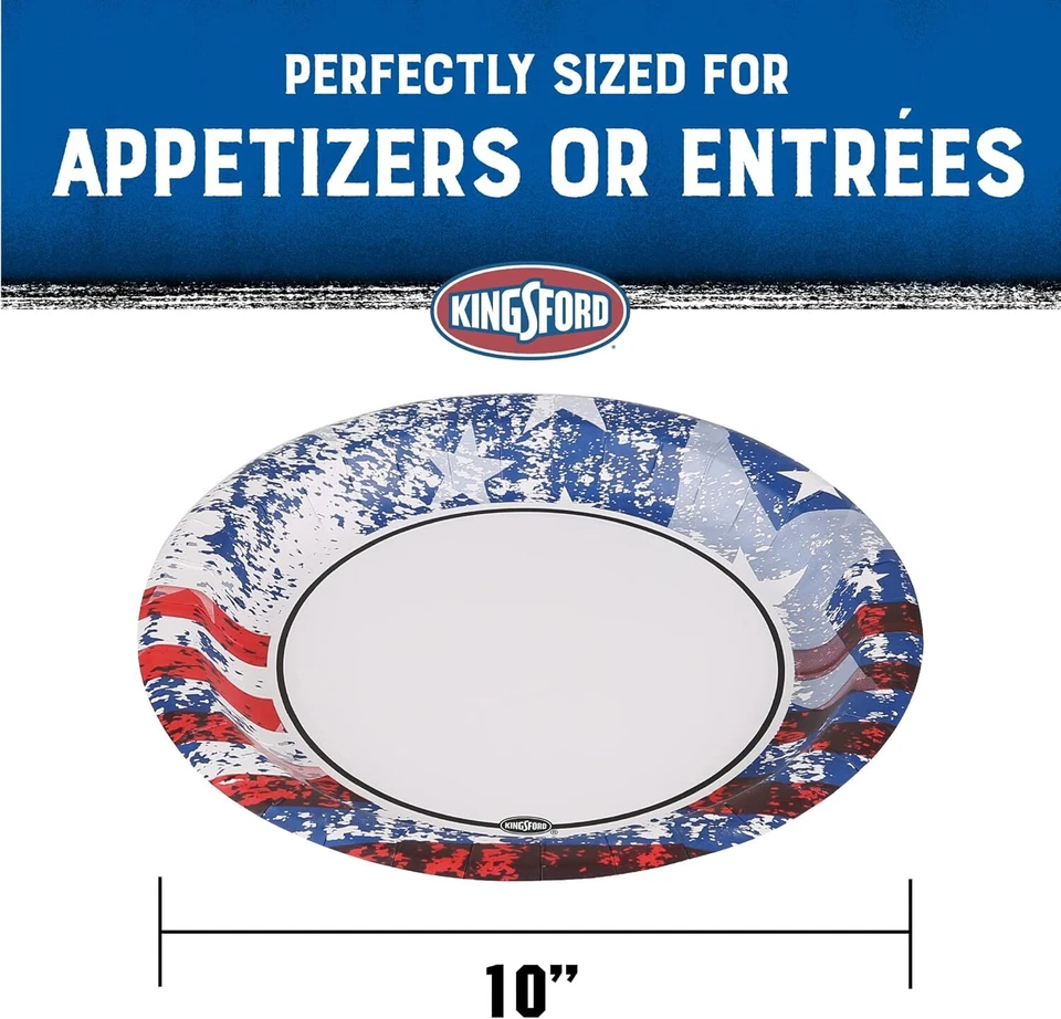 Platos de papel redondos a prueba de remojo - Para barbacoas, picnics y vacaciones - Microondas Foto 3 de 4