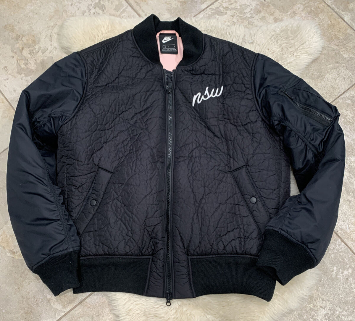 Nike NSW Bomber Jacket Black / Pink L | eBay Nike NSW Bomber Jacket Black / Pink L | eBay