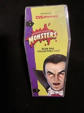 Vintage 1999 NEW CVS Universal Monsters Bean Bag Collectors Case Coffin Stuffins