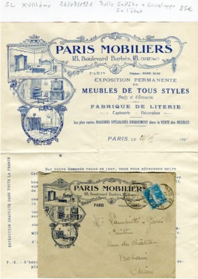 Paris XVII & II ème 60 Rue Boursault - Belle Entête à l'Ancien Cocher