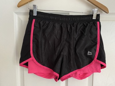 Nwot Reebok Women S Running Shorts W Built In Compression Black Hot Pink Sz S Ebay