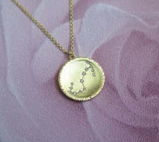 Solid 925 Sterling Silver Gold Plated Scorpio Star Constellation Zodiac Pendant