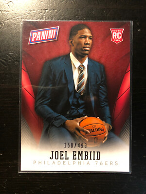 2014 Panini National Convention 158/499 Joel Embiid #35 Rookie RC 76ers Card MVP