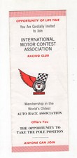 International Motor Contest IMCA Racing Club Membership Sign Up Pamphlet
