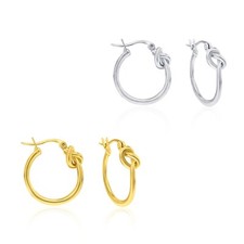 18K Gold Plated Fashion Hoop Earrings For Girls Women 2PK Hoop Earrings Set