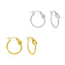 18K Gold Plated Fashion Hoop Earrings For Girls Women 2PK Hoop Earrings Set
