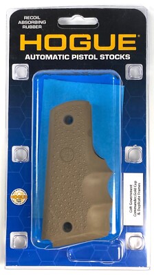 Hogue 1911 FDE Government Flat Dark Earth Rubber Grip w/Finger Grooves 45003