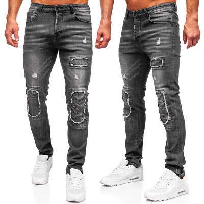 Denim Freizeithose Jeans Hose Party Clubwear Motiv Casual Herren BOLF Classic