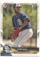 Pedro Avila San Diego Padres 2018 Bowman Baseball 1st Prospects Card
