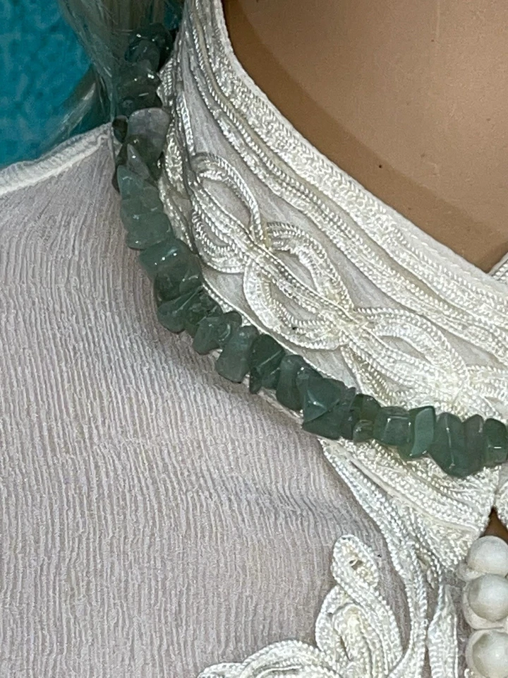 18” Genuine Aventurine Choker Necklace Artisan Made NEW w/Barrel Clasp - Image 2 of 4