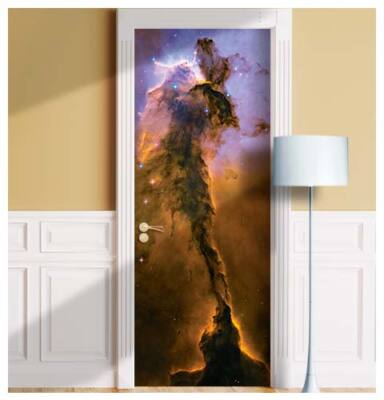 Door Stickers Cosmos, Galaxy Mural, Space Stars Door Wrap, Nebula Hubble, Cover