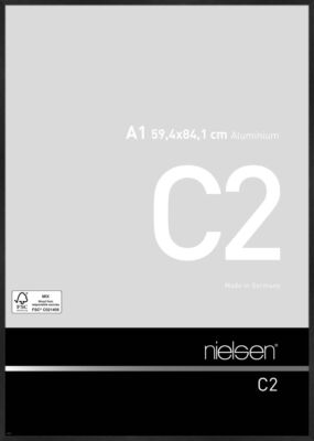 Nielsen Aluminium-Bilderrahmen C2 struktur schwarz matt 59,4x84,1 cm Acrylglas