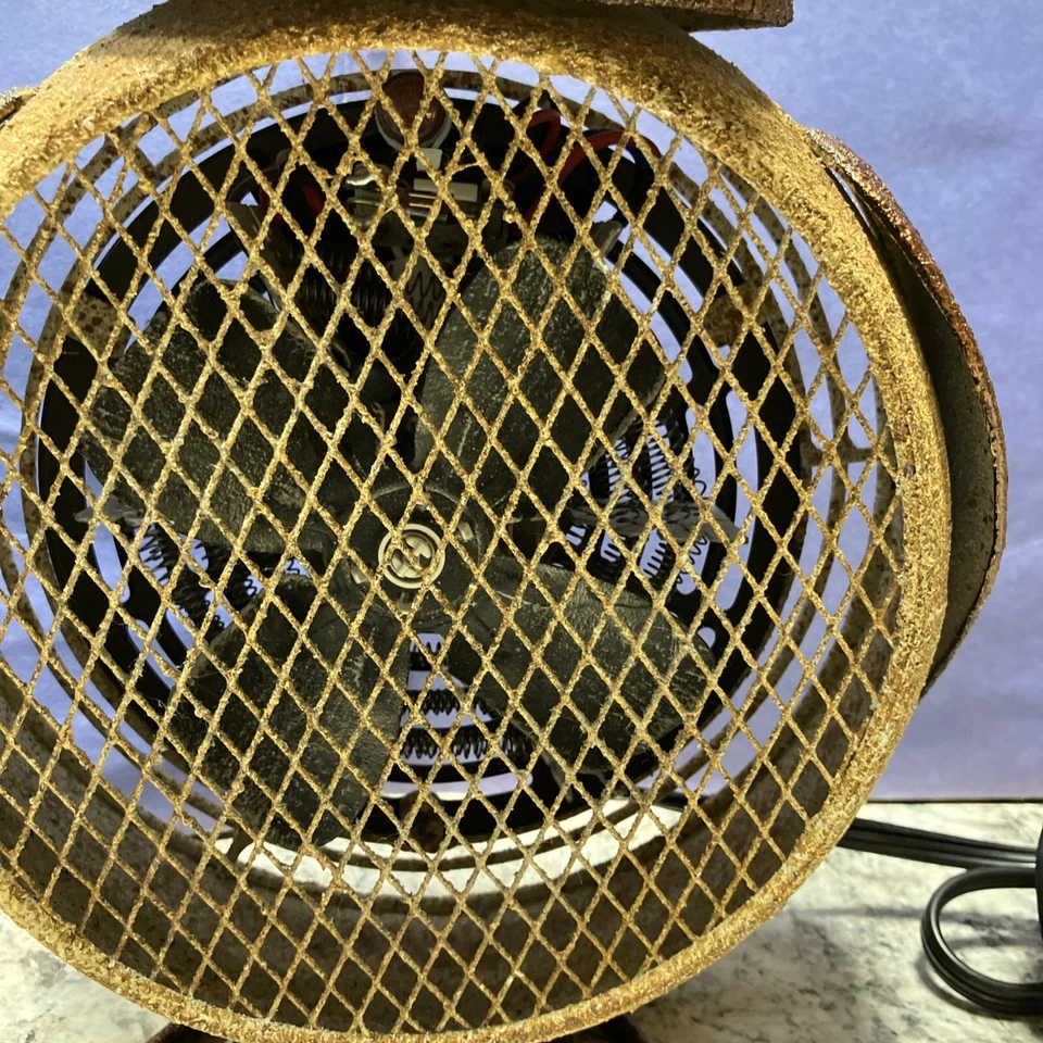 Ventilador de circulación eléctrico de dos velocidades Deco Breeze bronce metal negro búho calentador 12" Foto 4 de 4