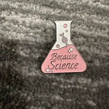 Enamel Pin Chemistry Because Science STEM Backpack Beakers Mixing Chem Funny