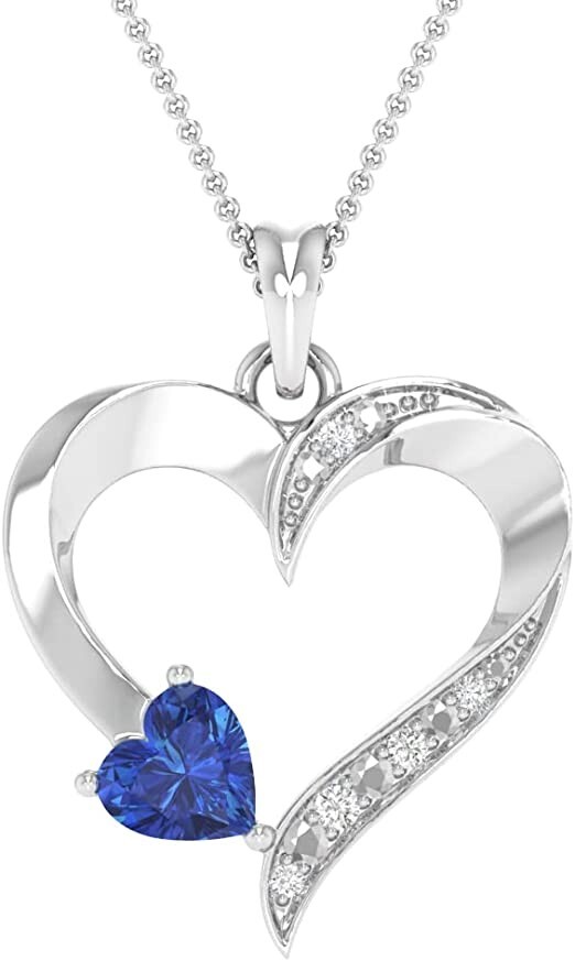 ネックレス・ペンダント TATIANA Silver 925 Plump Heart Silver Necklace NZ2094 500343 0.03 CT Real Diamond Valentine Day