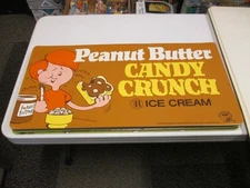 Baskin Robbins ice cream 1979 PEANUT BUTTER CANDY store display sign poster X