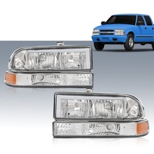 Chrome Amber Corner Headlightlamps For 1998 1999 2000-2004 Chevy Blazer S10