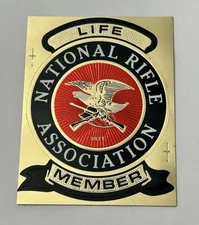 Vintage NRA Life Member Foil Sticker National Rifle Association