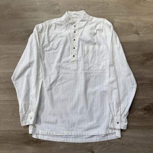 Camisa Scully Western Para Hombres M Rayas 3/4 Henley Frontier Popover Vaquero Rodeo