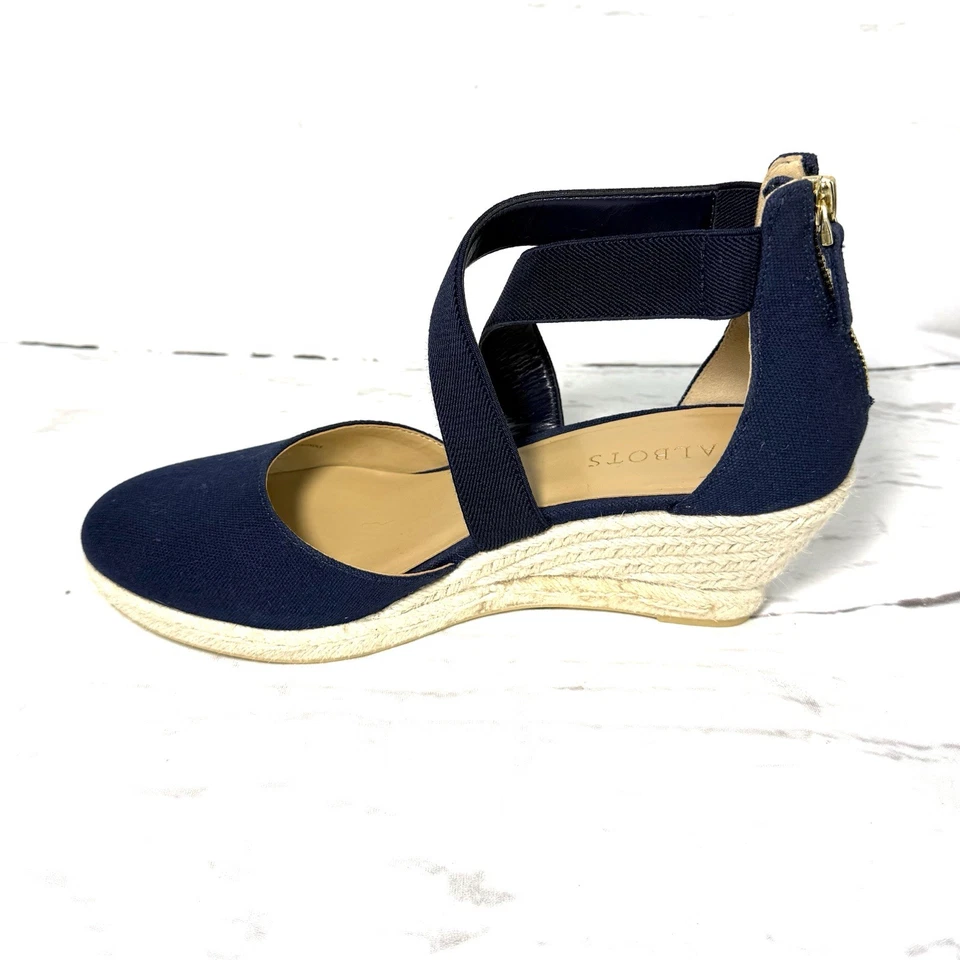 Zapatos Talbots Lyndsay para mujer 8,5 azul Dorsey alpargata cuñas lona usados en excelente estado Foto 4 de 4