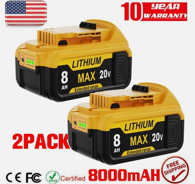 #ad 2Pack 8000mAh Replace for Dewalt 20V Max Battery 20V Lithium ion DCB208 DCB207 2 $29.28