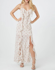 Forever 21 Womens Floral Ruffle Maxi Dress Size S NWOT Boho Summer Party Wedding