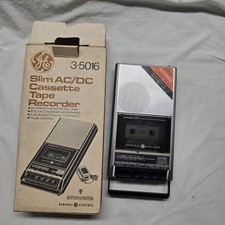 Vtg GE General Electric 3-5016 Slim AC/DC Cassette Tape Recorder Player in Box