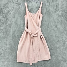 Everlane Dress 0 Wrap Mini A Line Sleeveless Ballet Tank Blush Pink Feminine Tie