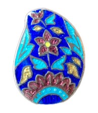 Vintage Fine Cloisonné Enamel Sterling Silver 925 Pill Box Great Condition Rare 