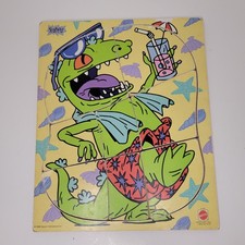 Vtg 1998 Mattel Viacom Wooden Puzzle Nickelodeon Rugrats Reptar On The Beach