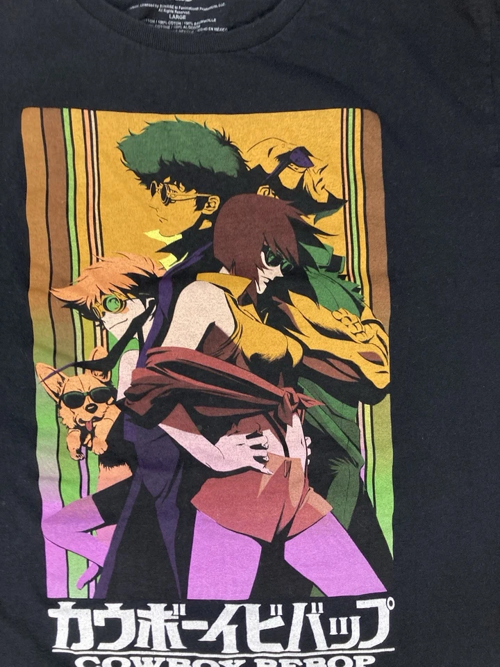 Camiseta Gráfica Cowboy Bebop Anime Serie de TV Hombres Grande Negra Manga Corta Foto 2 de 4
