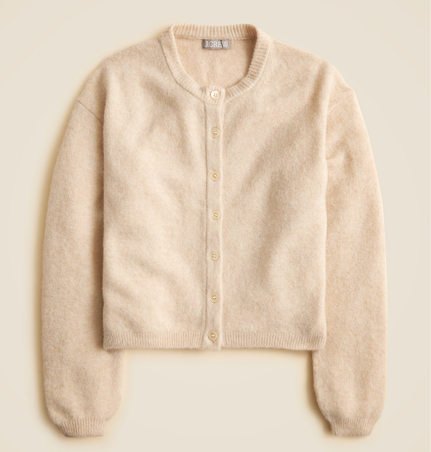 J Crew Supersoft Bubble Hem Cardigan Womens XL Heather Linen Read