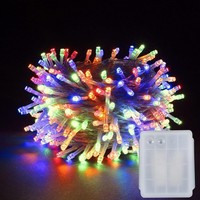 Led Lichterkette Batteriebetrieben 100 Leds Bunt FüR Weihnachtsbaum Garten