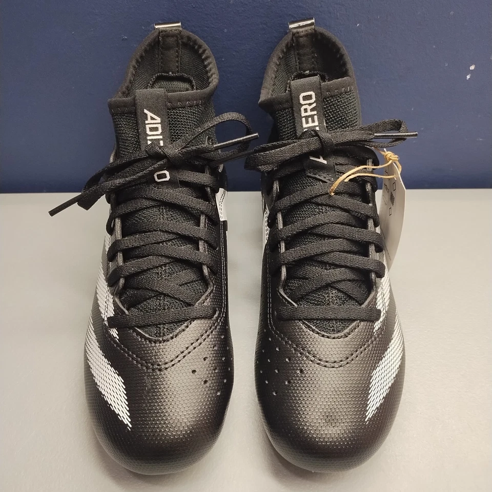 Adidas Adizero Impact.2 K Football Cleats Youth 2.5 Black White Lace Up IF2519 - Image 2 of 4