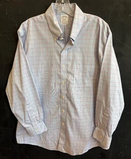 Brooks Brothers Regent Dress Shirt Men's 16.5 - 32 Check Non-Iron Stretch Supima