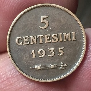 5 CENTESIMI 1935 REPUBBLICA DI SAN MARINO . VECCHIA MONETAZIONE