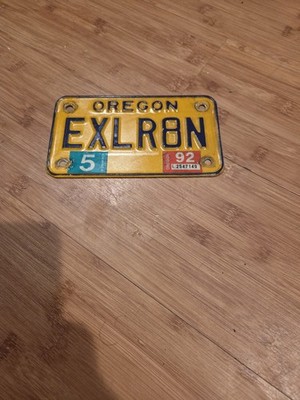 vintage oregon motorcycle plate EXLR8N VANITY SHOVELHEAD EVOLUTION ERA 
