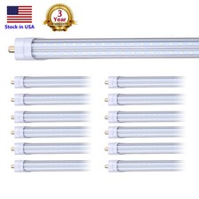 12Pack 8FT LED Tube Light Bulbs 6000K Single Pin FA8 7800LM Shop Lights 8Feet