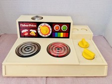 VTG Fisher Price Cooktop Range 919 1978 Timer Bell Works-1 Burner Glows 11x4x9
