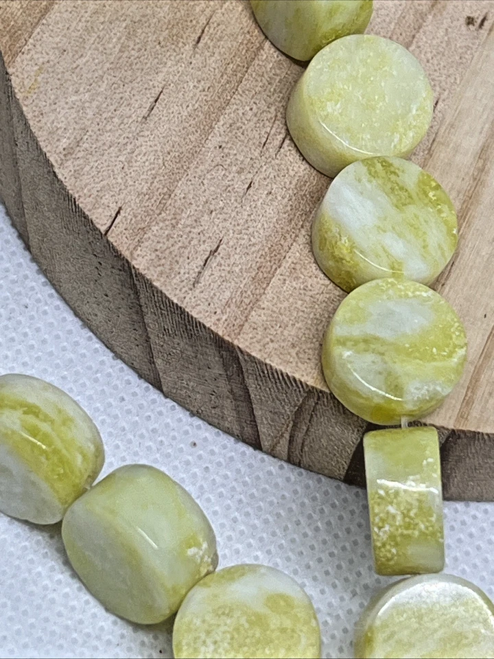 Blumenkohl Jade Perlen Scheibe Rund 31 Stück 12 mm Edelstein Kristall Heilstein - Bild 3 von 4