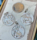 Vintage ARIES GEMINI LEO Sterling Charms ZODIAC SUN SIGNS Astrology LOT