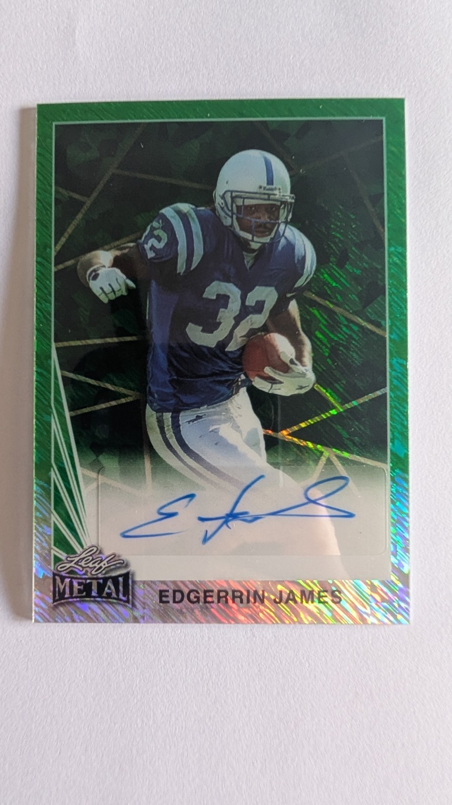 2024 Leaf Metal Green Colts Edgerrin James Auto Autograph 1/1
