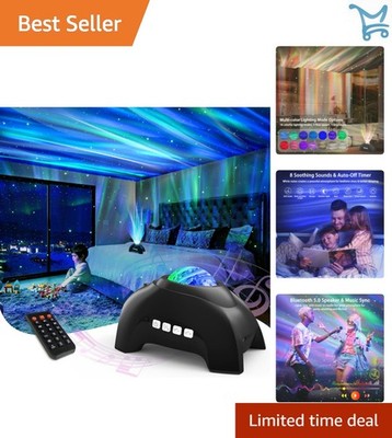 Northern Lights Aurora Projector White Noise Night Light Galaxy for Kids Adults