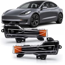 Front Dummy Fog Light Assembly Compatible with 2020-2023 Tesla Model 3