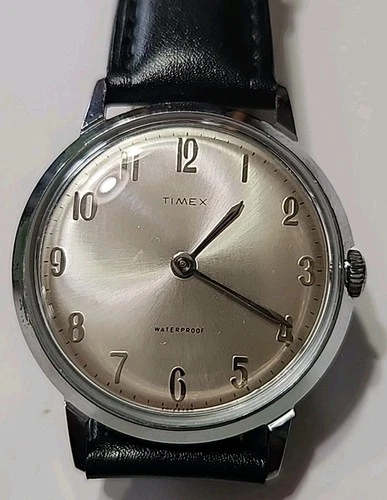Timex Vintage 1965 Marlin Wind Up Watch 34MM 20122465 Runs Good