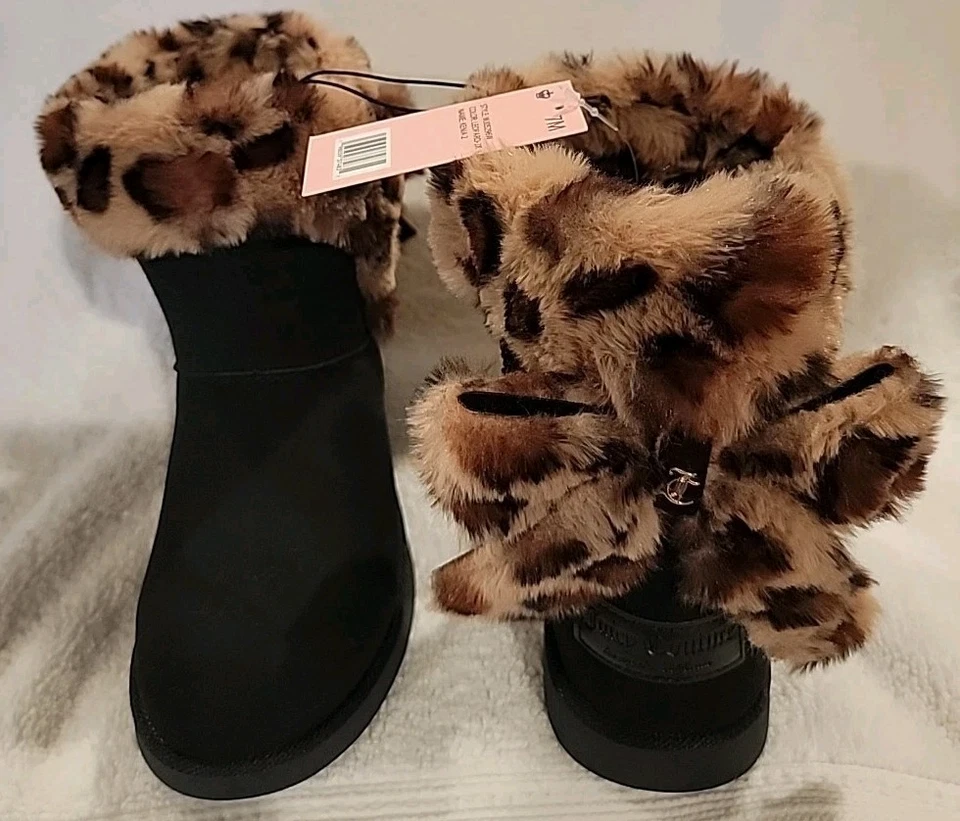 Nuevas botas negras de leopardo de piel sintética Juicy Couture 7 Foto 3 de 4