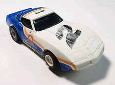 Vintage Tyco 2 White/Blue '79 Chevy Corvette HO Slot Car Magnum 440 Chassis HTF